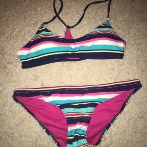 Juniors Striped bikini